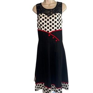 BBonline Dress 50s Red Black Fit & Flare Rockabilly Retro Minnie Mouse Size 2XL